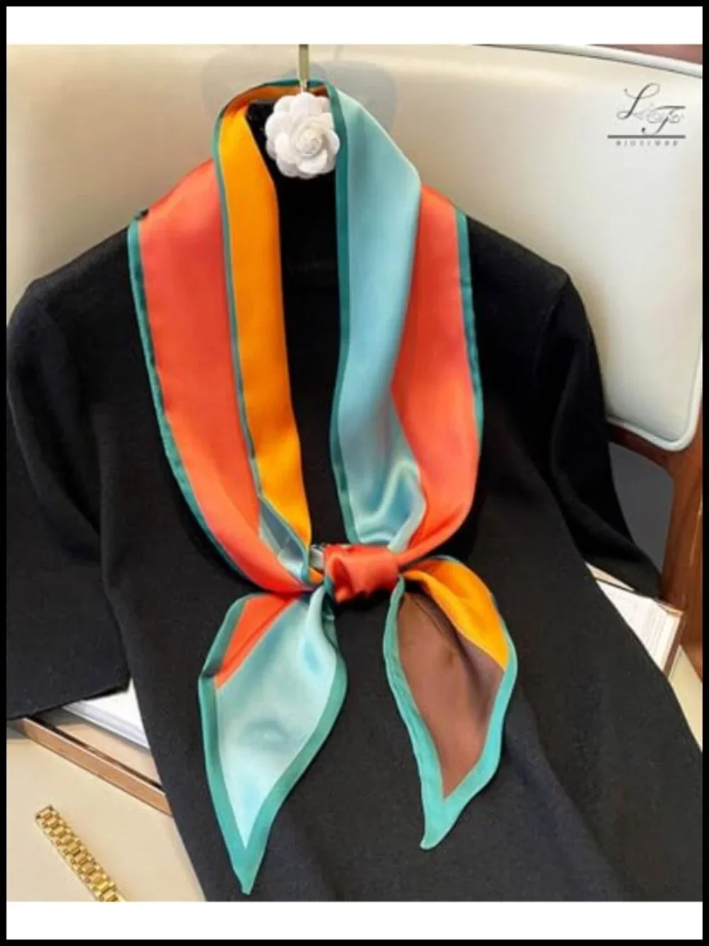 Silky Satin Fashion Scarf Multi-purpose Headscarf for Women